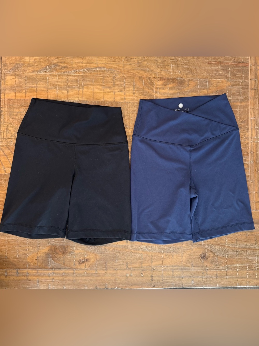 Yogalicious Women's Bike Shorts Duo - Black & Navy Blue